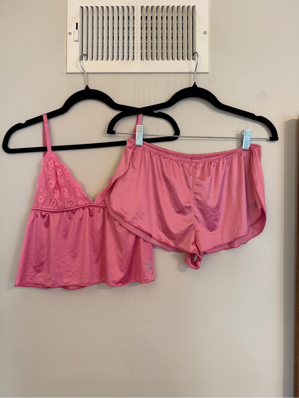 Juicy Couture Pink Satin Lace Cami & Short Sleep Set